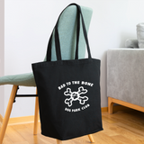 "Bad to the Bone", Eco-Friendly Cotton Tote - black