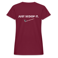 "Bad to the Bone" - Just Scoop It, Women's Relaxed Fit T-Shirt - burgundy