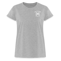 "Bad to the Bone" - Just Scoop It, Women's Relaxed Fit T-Shirt - heather gray