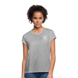 "Bad to the Bone" - Just Scoop It, Women's Relaxed Fit T-Shirt - heather gray