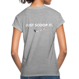 "Bad to the Bone" - Just Scoop It, Women's Relaxed Fit T-Shirt - heather gray