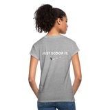 "Bad to the Bone" - Just Scoop It, Women's Relaxed Fit T-Shirt - heather gray