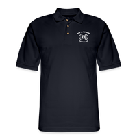 "Bad to the Bone", Men's Pique Polo Shirt - midnight navy