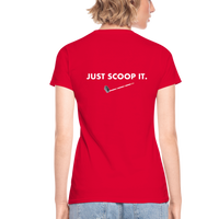 "Bad to the Bone" - Just Scoop It, Women's V-Neck T-Shirt - red