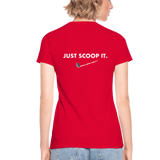 "Bad to the Bone" - Just Scoop It, Women's V-Neck T-Shirt - red