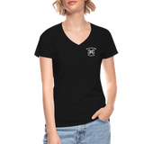 "Bad to the Bone" - Just Scoop It, Women's V-Neck T-Shirt - black