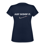 "Bad to the Bone" - Just Scoop It, Women's V-Neck T-Shirt - navy