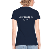 "Bad to the Bone" - Just Scoop It, Women's V-Neck T-Shirt - navy