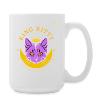 "King Kitty Purple" - Dual Sided Logo, - Coffee/Tea Mug 15 oz - white