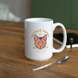 "Orange Tabby" - Dual Sided Logo, Coffee/Tea Mug 15 oz - white