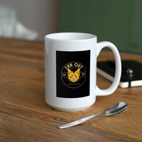 "Saunterer" - Dual Sided Logo, Coffee/Tea Mug 15 oz - white