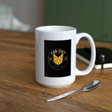 "Saunterer" - Dual Sided Logo, Coffee/Tea Mug 15 oz - white