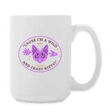 "Wild and Crazy" - Dual Sided Logo, Coffee/Tea Mug 15 oz - white