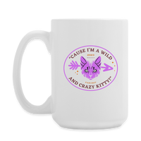 "Wild and Crazy" - Dual Sided Logo, Coffee/Tea Mug 15 oz - white