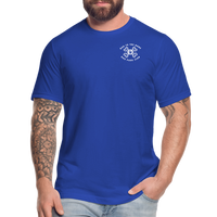 "Bad to the Bone" - Reverse Pitbull Logo, Unisex Jersey T-Shirt - royal blue