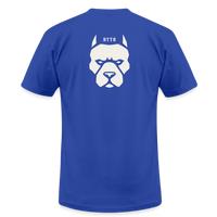 "Bad to the Bone" - Reverse Pitbull Logo, Unisex Jersey T-Shirt - royal blue