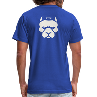 "Bad to the Bone" - Reverse Pitbull Logo, Unisex Jersey T-Shirt - royal blue