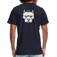 "Bad to the Bone" - Reverse Pitbull Logo, Unisex Jersey T-Shirt - navy